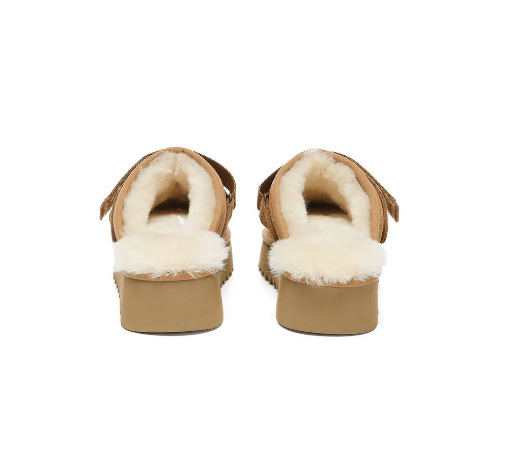 AUSTRALIAN SHEPHERD? UGG Slippers Sheepskin Wool Slingback Platform Cozeln