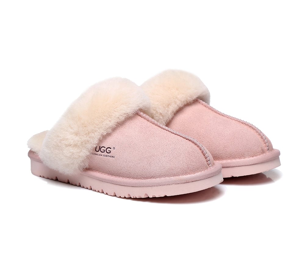 AUSTRALIAN SHEPHERD? UGG Slippers Sheepskin Wool Scuff Muffin