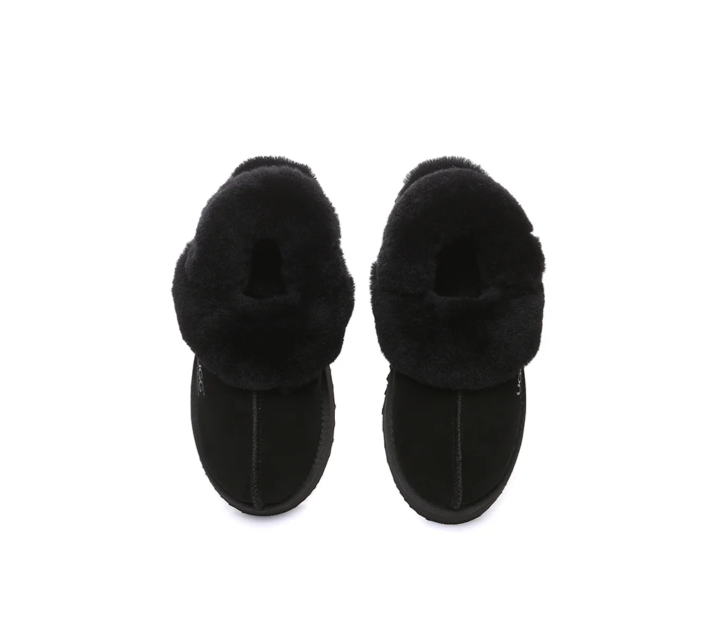 AUSTRALIAN SHEPHERD? UGG Slippers Women Removable Wool Strap Slingback Platform Musa