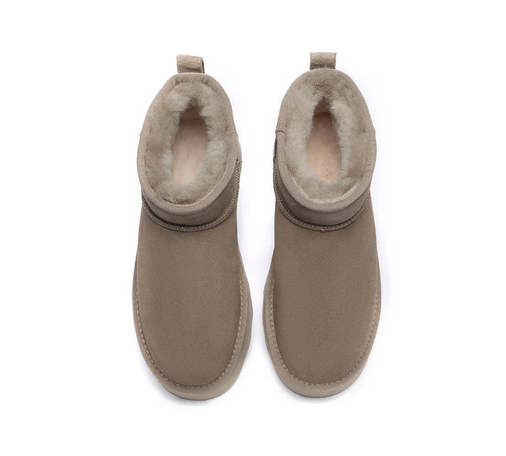 AUSTRALIAN SHEPHERD? UGG Boots Sheepskin Wool Mini Platform Thick Bottom Ronnie