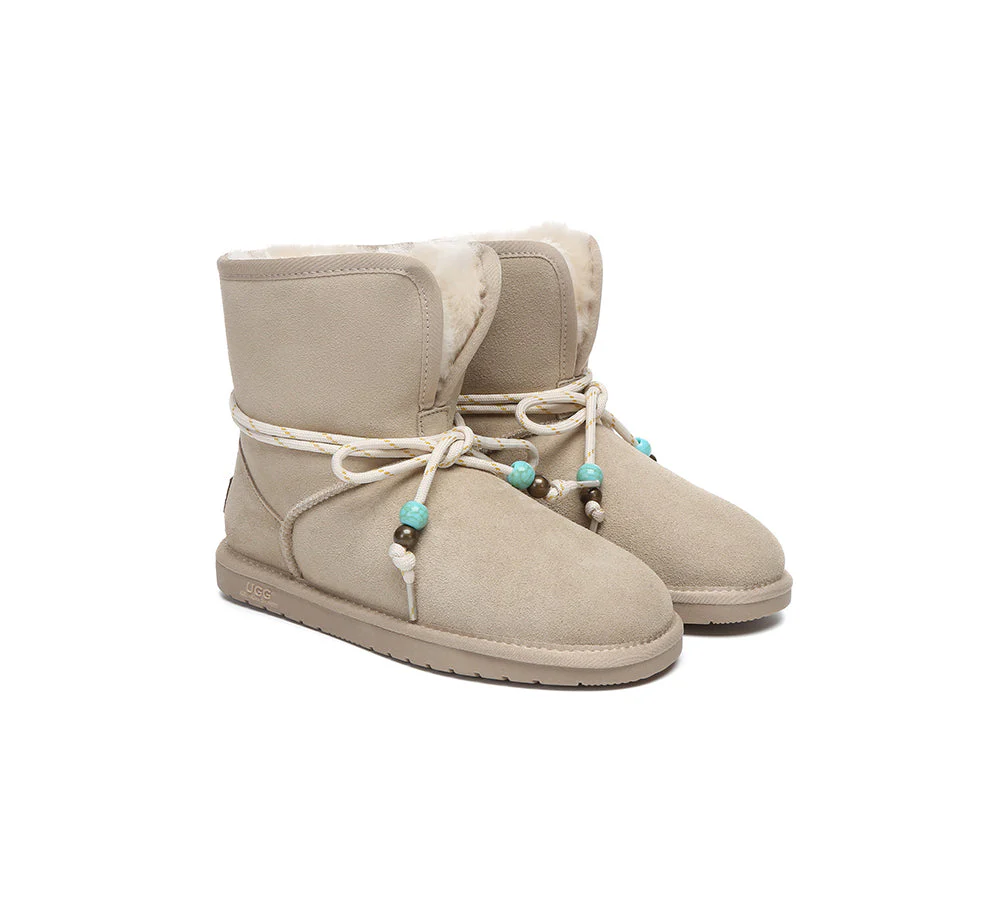 AUSTRALIAN SHEPHERD? UGG Boots Women Sheepskin Wool Adjustable Strap Carlos