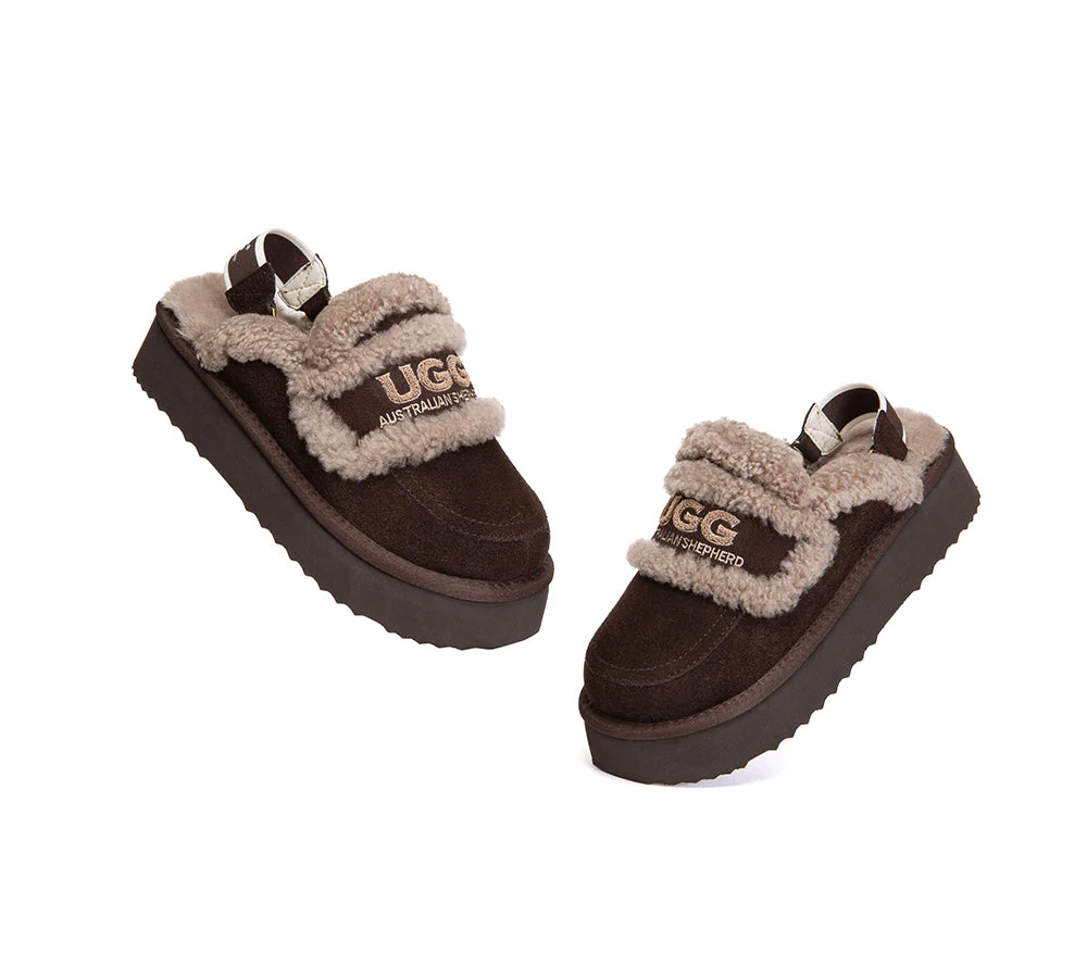 AUSTRALIAN SHEPHERD? UGG Slippers Women Removable Strap Slingback Platform Rilee
