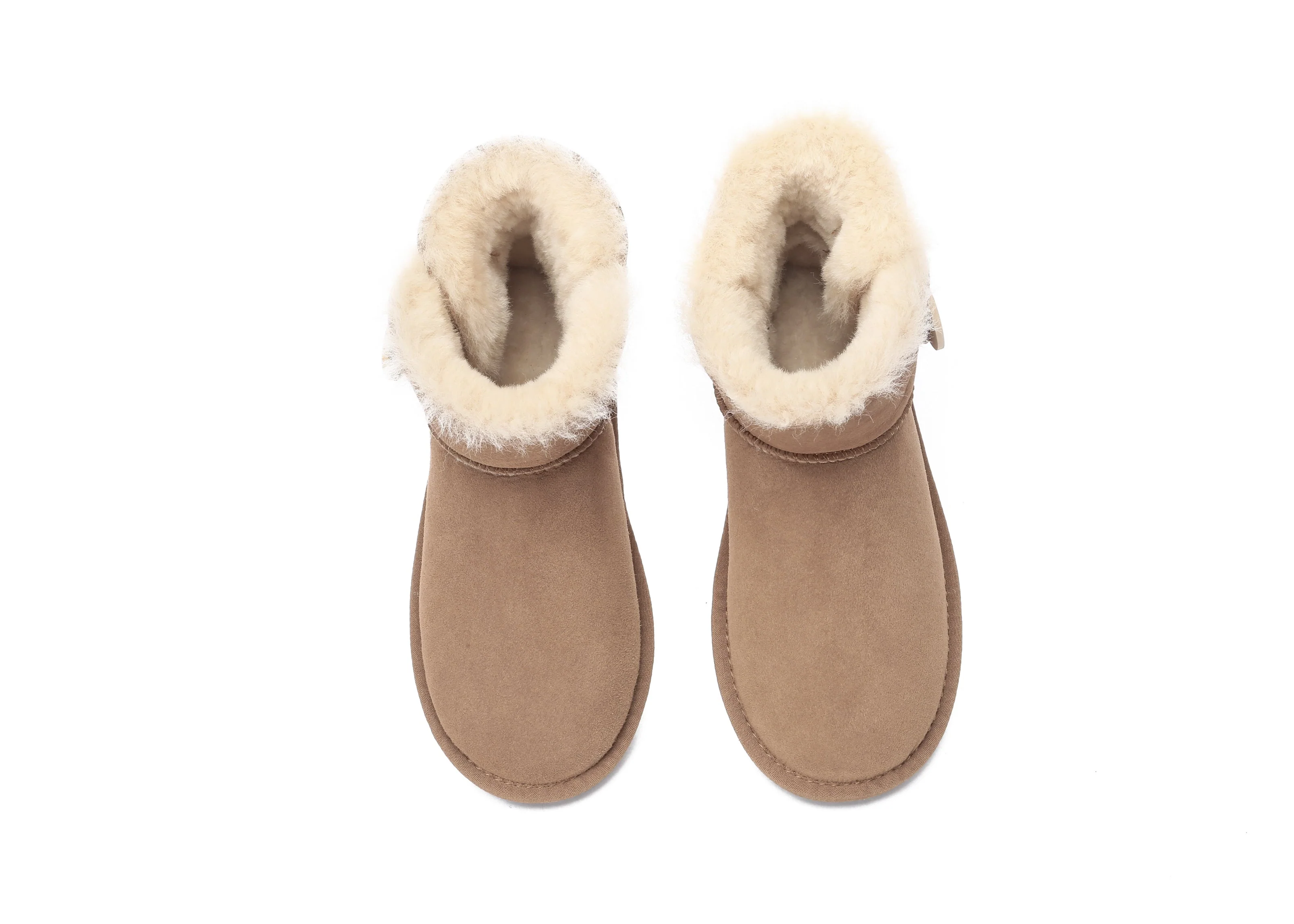 AUSTRALIAN SHEPHERD? UGG Boots Double Face Sheepskin Wool Mini Button