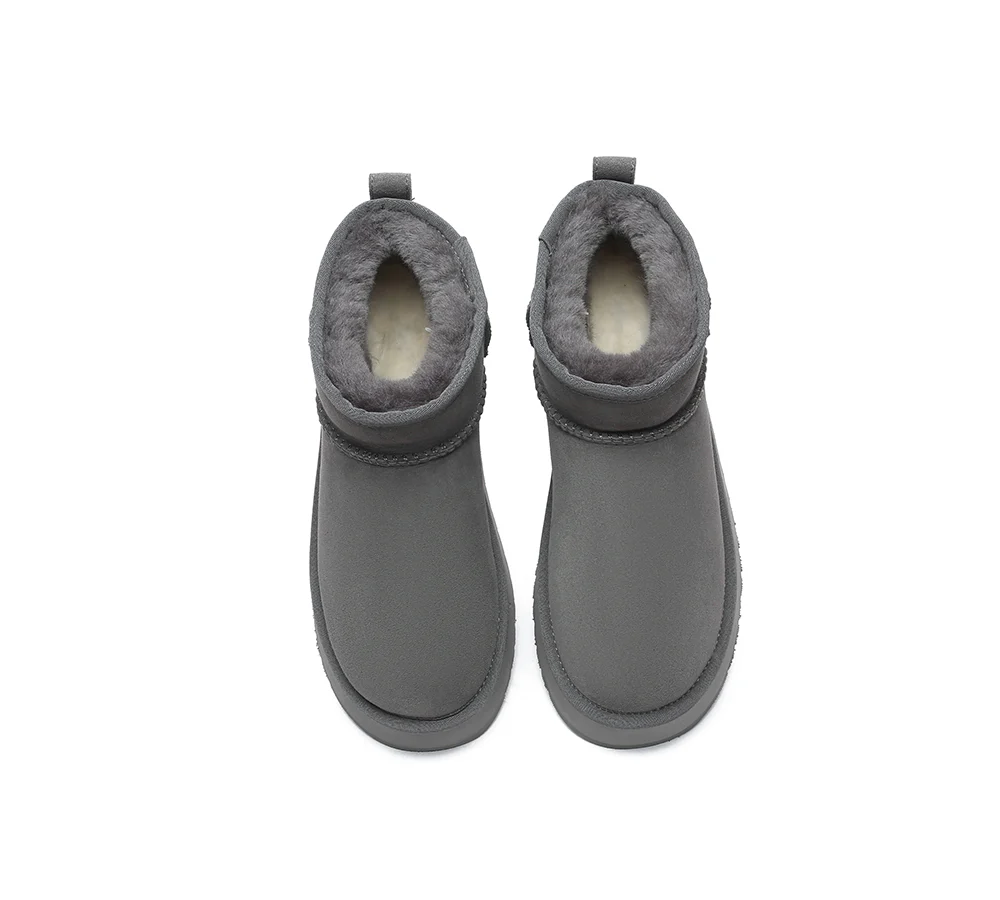 EVERAU? UGG Boots Sheepskin Wool Ankle Ultra Mini Platform