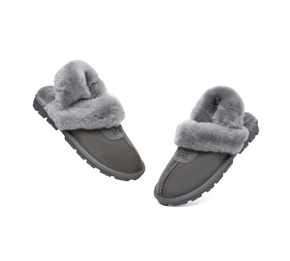 AUSTRALIAN SHEPHERD? UGG Women Slippers Removable Wool Fluffy Strap Slingback Waffle