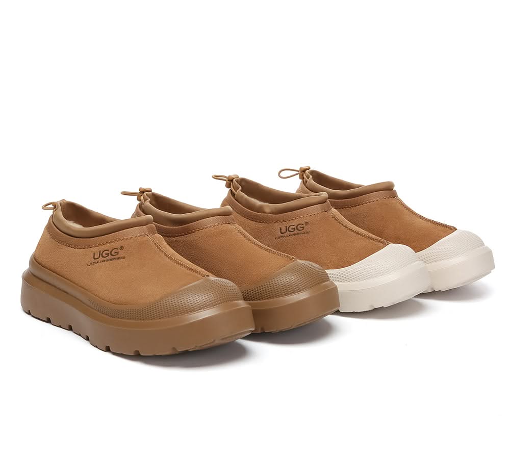 AUSTRALIAN SHEPHERD? UGG Slippers Sheepskin Wool Drawstring Chunky Platform Harlow