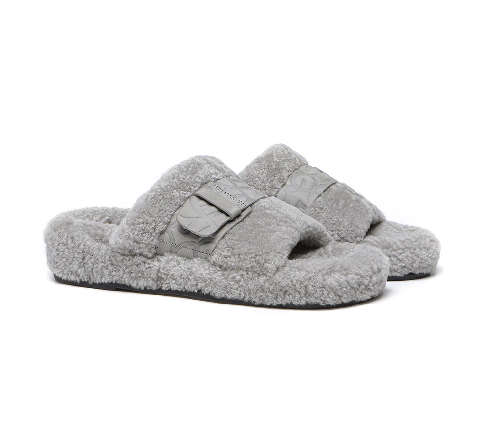 EVERAU? UGG Slippers Women Curly Sheepskin Wool Croft