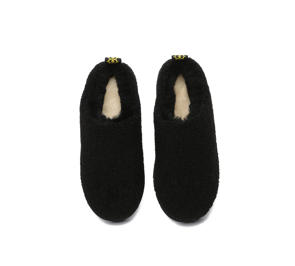 EVERAU? UGG Slippers Sheepskin Wool Plush Ankle Teddycozy