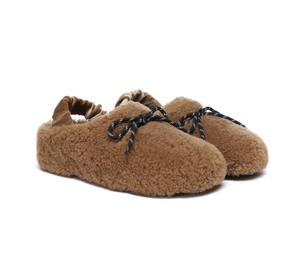 AUSTRALIAN SHEPHERD? UGG Slippers Women Curly Sheepskin Wool Slingback Barrett