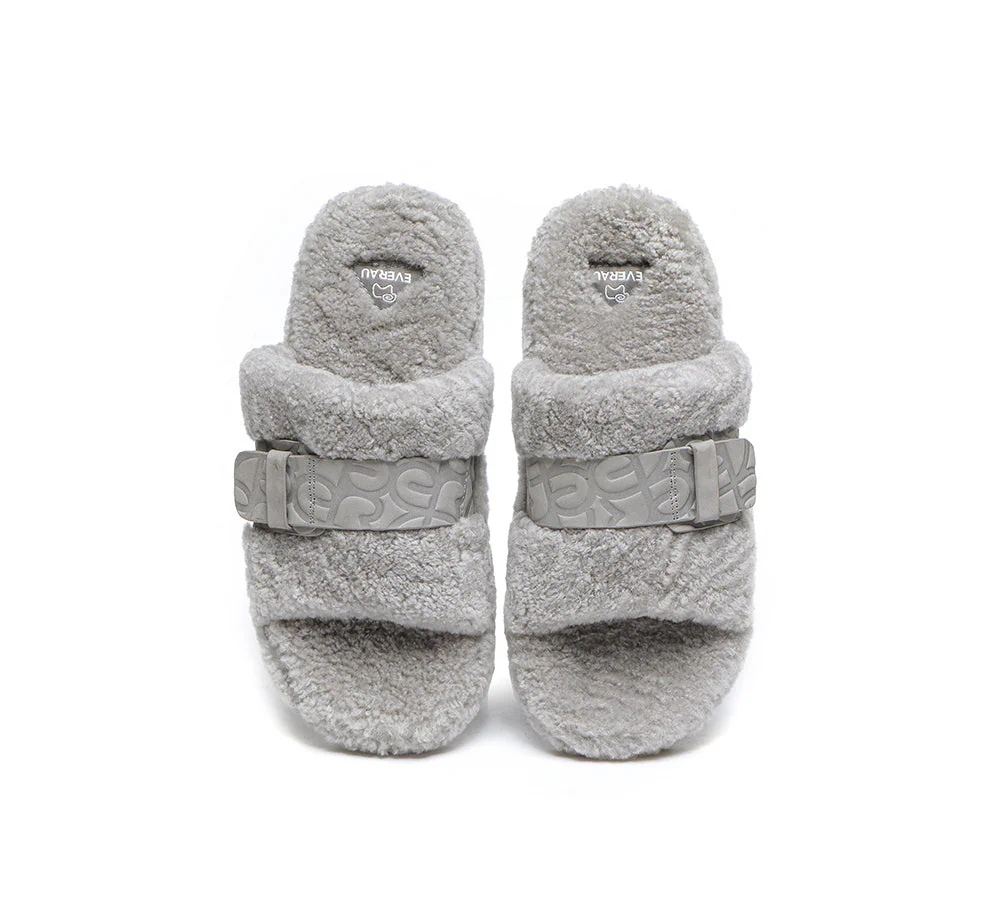 EVERAU? UGG Slippers Women Curly Sheepskin Wool Croft