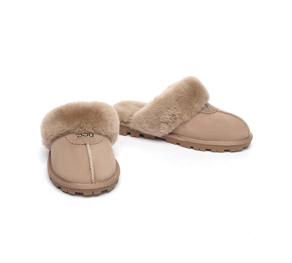 AUSTRALIAN SHEPHERD? UGG Slippers Double Face Sheepskin Wool Scuff Waffle