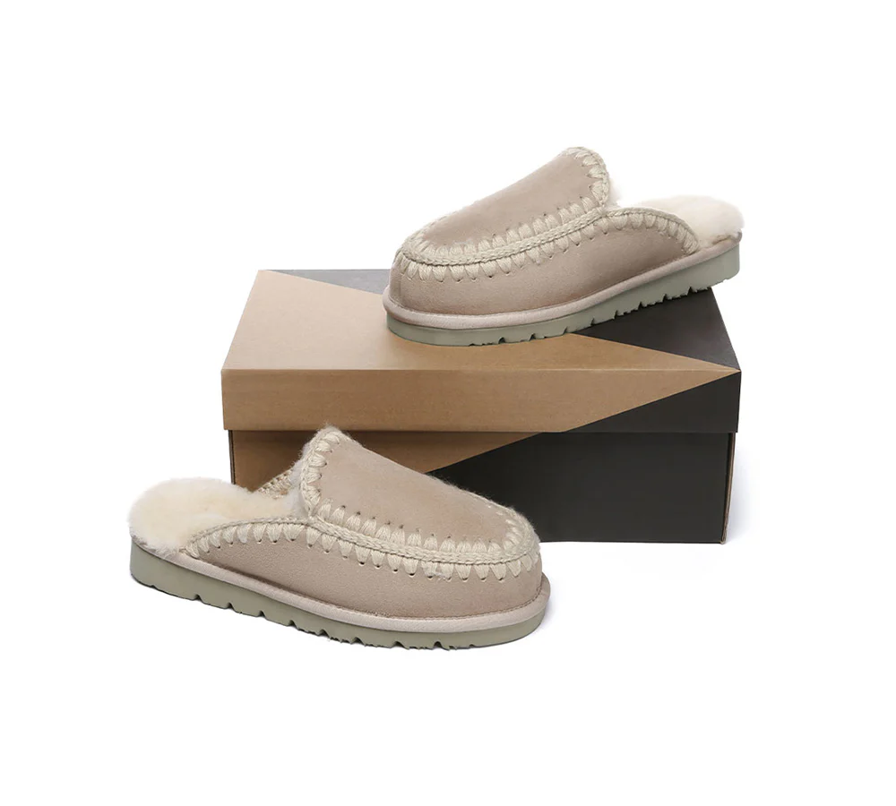 AUSTRALIAN SHEPHERD? UGG Slippers Women Sheepskin Wool Knitted Sophia