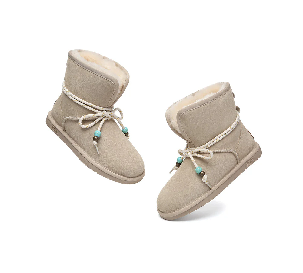 AUSTRALIAN SHEPHERD? UGG Boots Women Sheepskin Wool Adjustable Strap Carlos