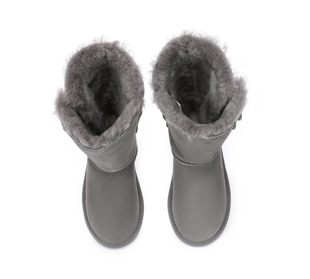 AUSTRALIAN SHEPHERD? UGG Boots Double Face Sheepskin Wool Tall Triple Button