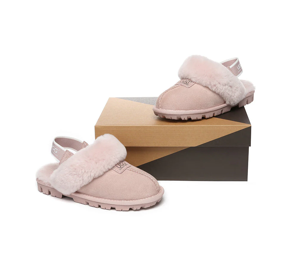 AUSTRALIAN SHEPHERD? 2-Way Style UGG Slippers Sheepskin Wool Removable Strap Slingback Suzie ll