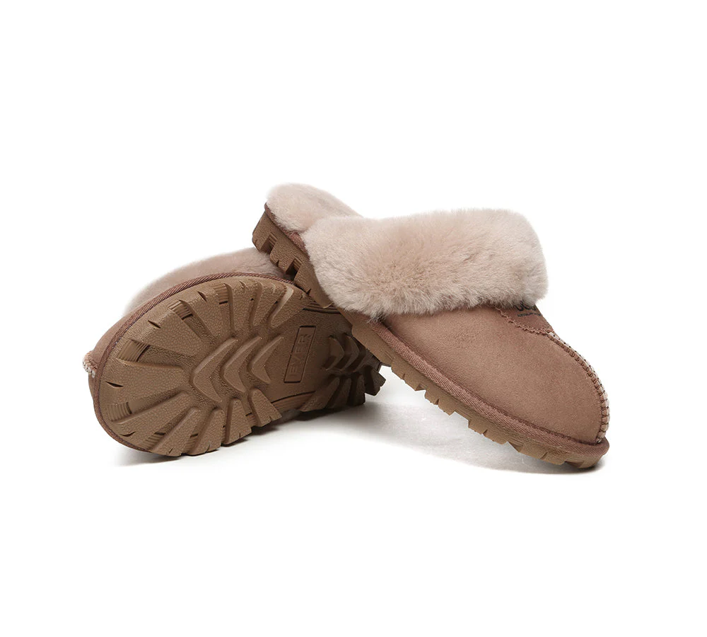 AUSTRALIAN SHEPHERD? UGG Slippers Double Face Sheepskin Wool Scuff Waffle