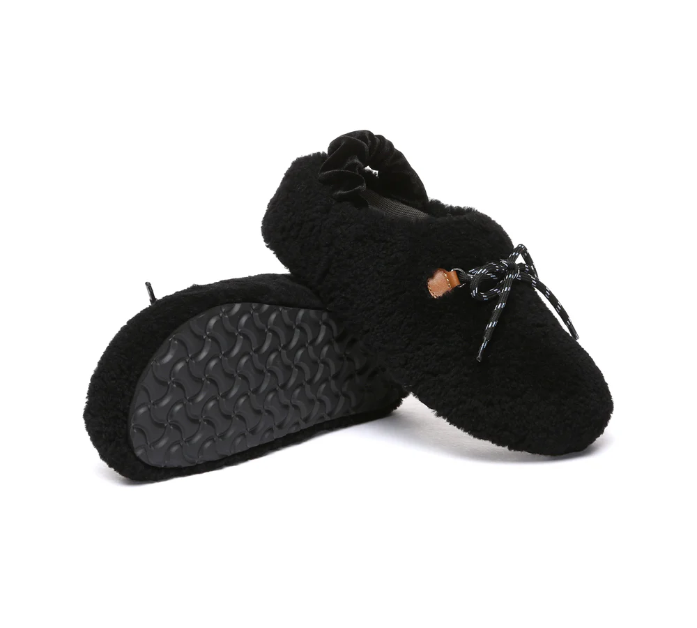 AUSTRALIAN SHEPHERD? UGG Slippers Women Curly Sheepskin Wool Slingback Barrett