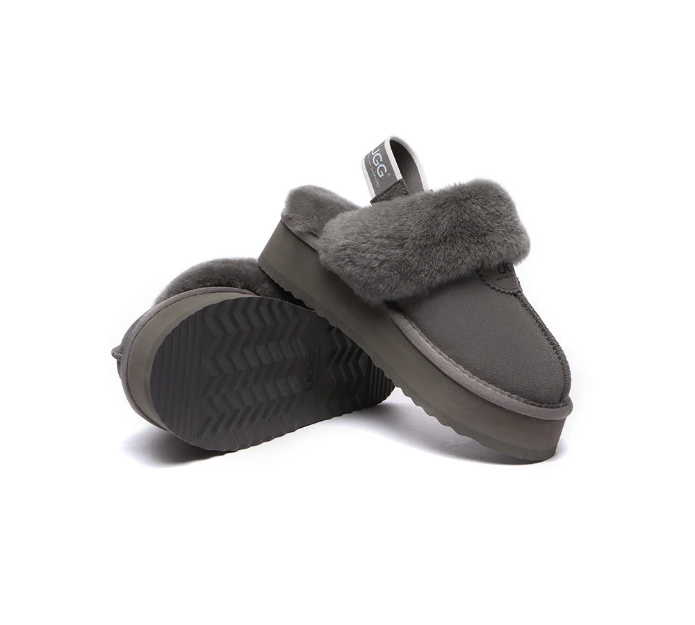 AUSTRALIAN SHEPHERD? UGG Slippers Women Removable Strap Slingback Platform Waffle