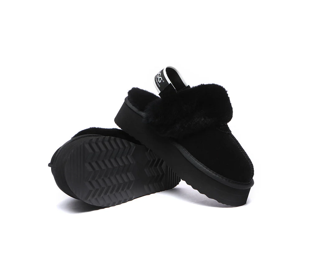 AUSTRALIAN SHEPHERD? UGG Slippers Women Removable Strap Slingback Platform Waffle