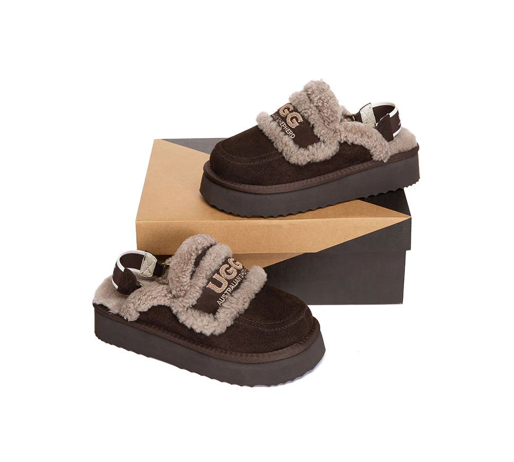 AUSTRALIAN SHEPHERD? UGG Slippers Women Removable Strap Slingback Platform Rilee
