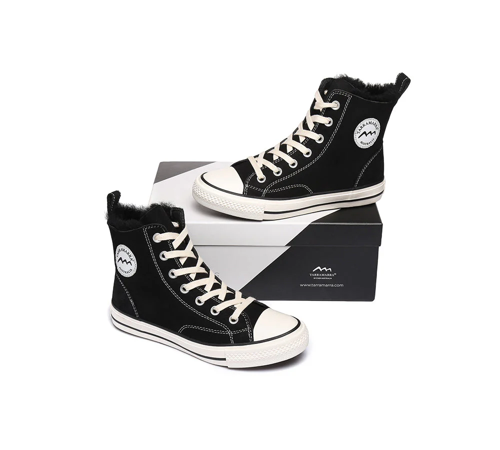 TARRAMARRA? Women Sheepskin Wool High Top Sneakers Viola