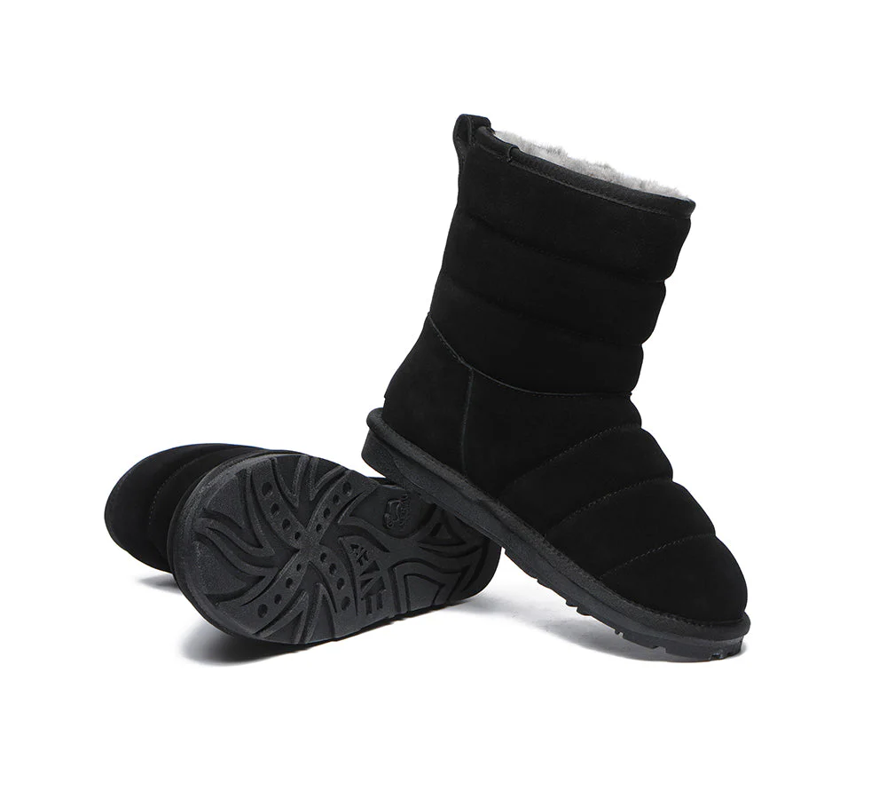 EVERAU? UGG Boots Sheepskin Wool Short Puffer