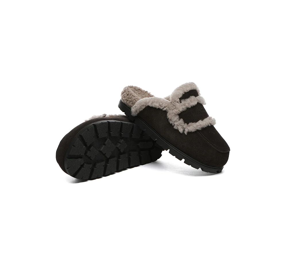 AUSTRALIAN SHEPHERD? UGG Slippers Women Sheepskin Wool Shearling Lined Remi