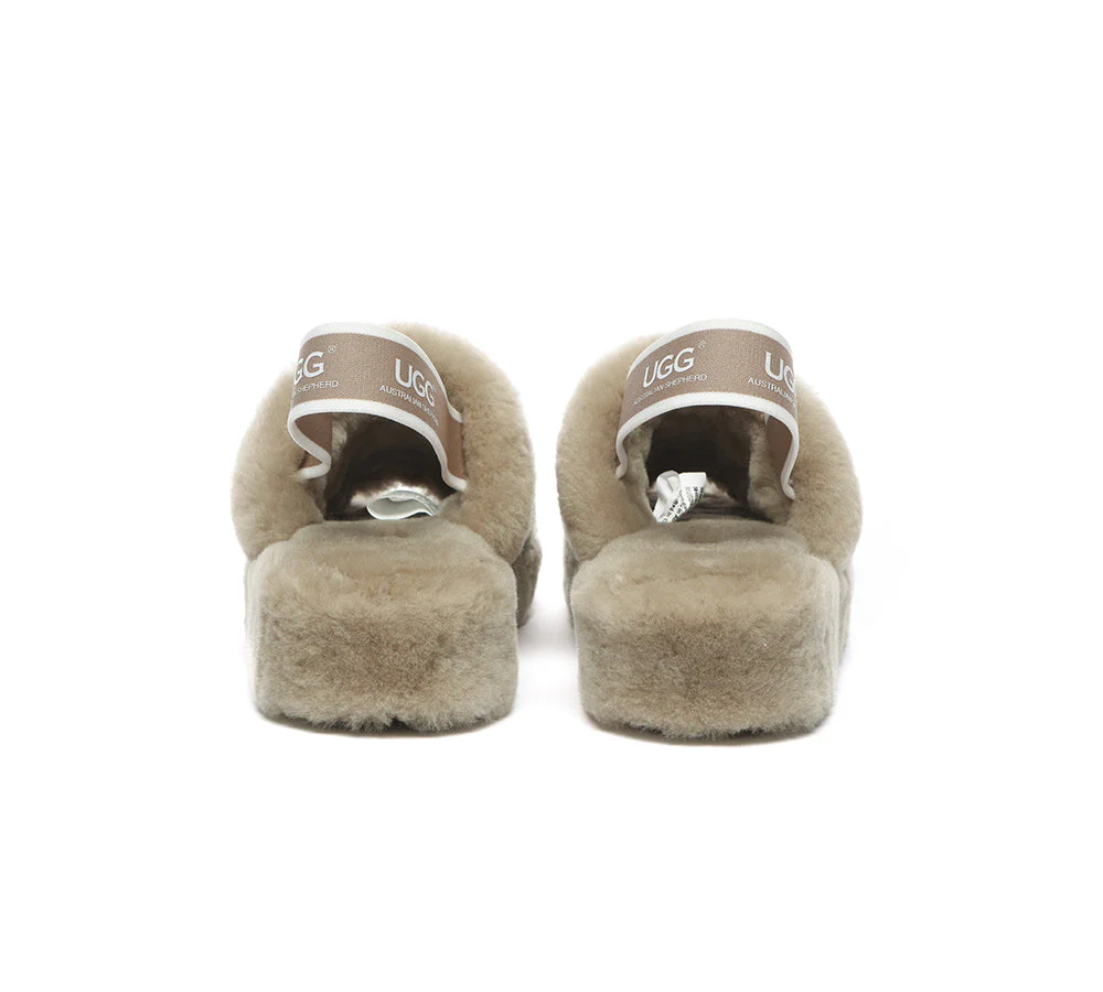AUSTRALIAN SHEPHERD? UGG Women Slingback Fluffy Slides Puffy