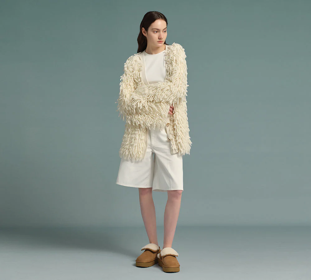 AUSTRALIAN SHEPHERD? UGG Slippers Sheepskin Wool Slingback Platform Tenley