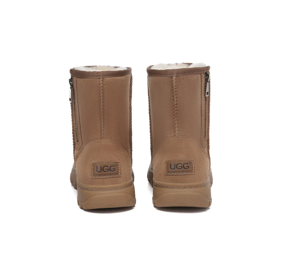AUSTRALIAN SHEPHERD? UGG Boots Sheepskin Wool Zipper Short Outdoor