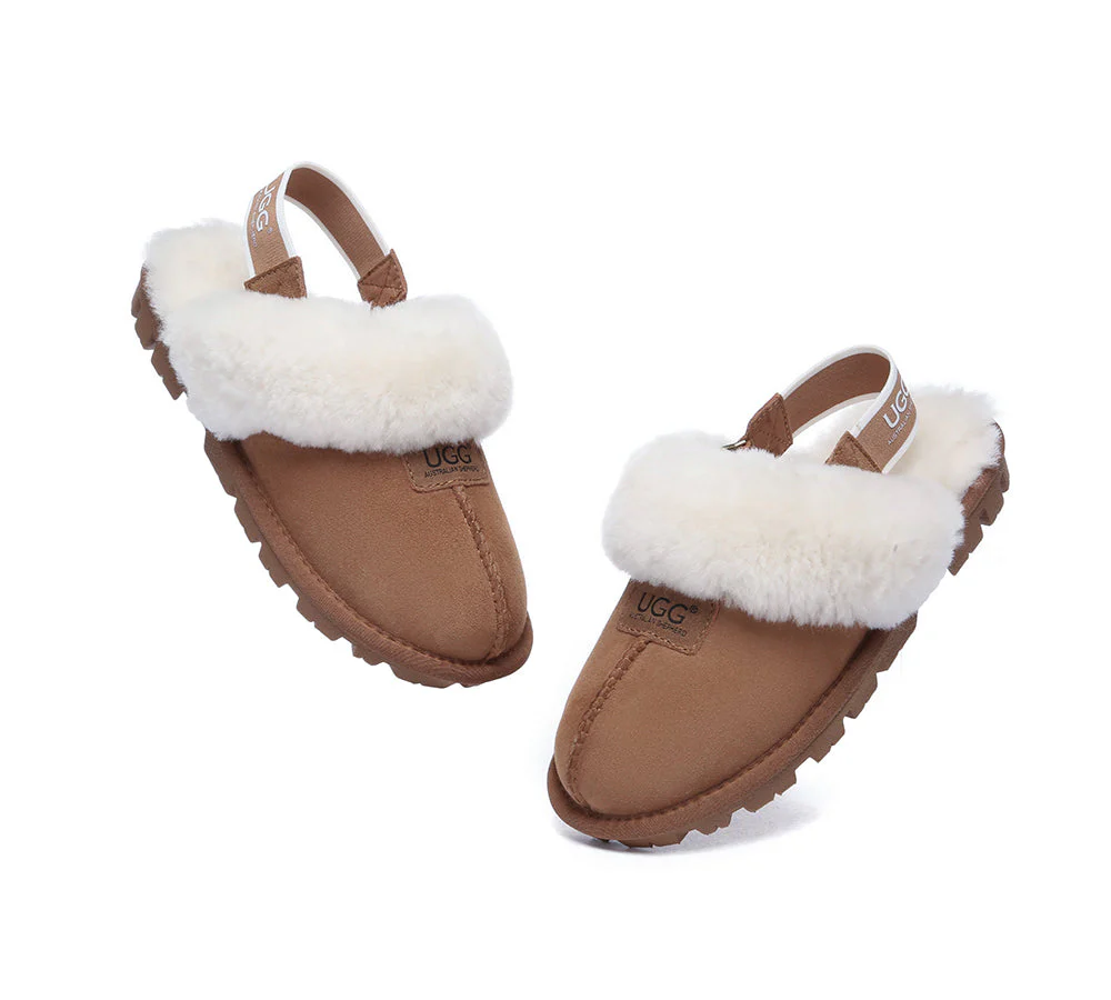 AUSTRALIAN SHEPHERD? 2-Way Style UGG Slippers Sheepskin Wool Removable Strap Slingback Suzie ll