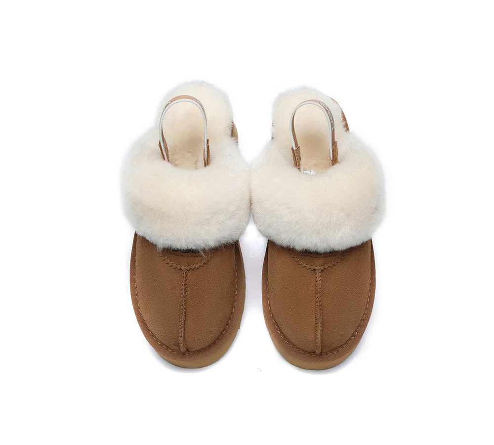 AUSTRALIAN SHEPHERD? UGG Slippers Women Removable Strap Slingback Platform Waffle