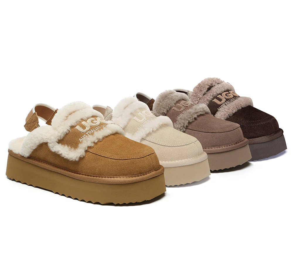 AUSTRALIAN SHEPHERD? UGG Slippers Women Removable Strap Slingback Platform Rilee