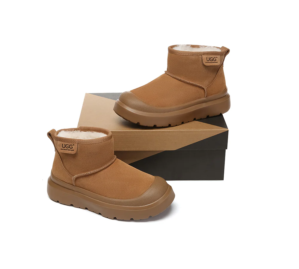 AUSTRALIAN SHEPHERD? UGG Boots Sheepskin Wool Ankle Chunky Platform Harrison