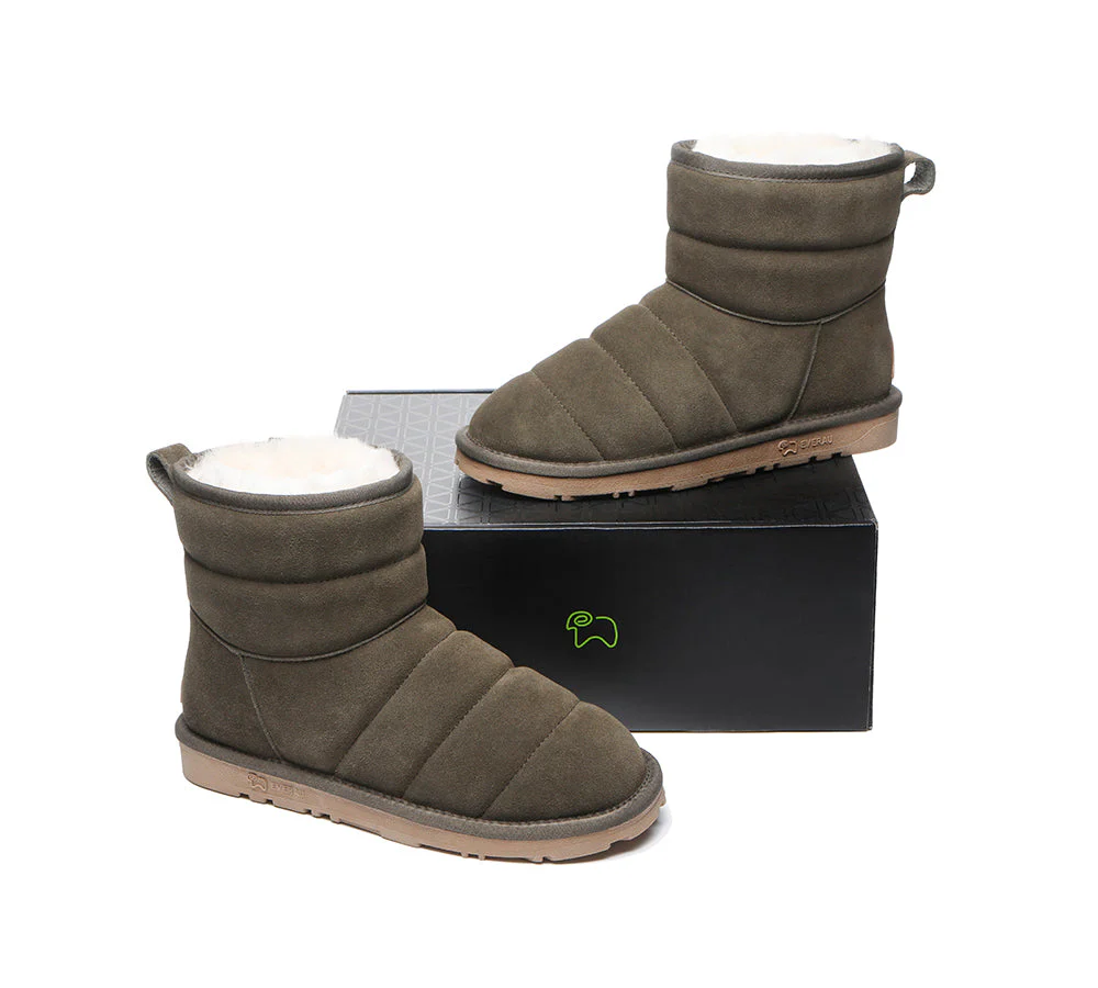 EVERAU? UGG Boots Sheepskin Wool Mini Puffer
