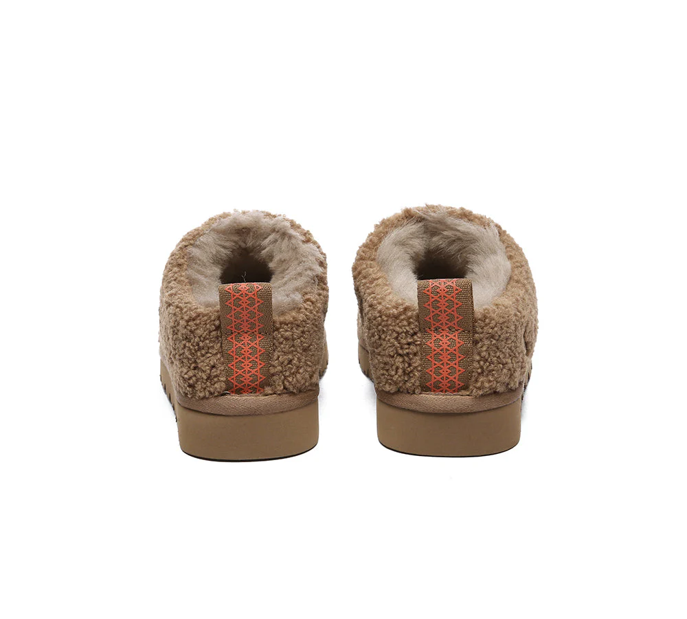 EVERAU? UGG Slippers Sheepskin Wool Plush Ankle Teddycozy