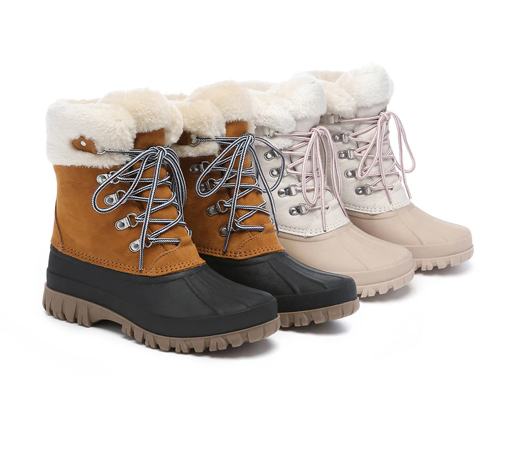 AUSTRALIAN SHEPHERD? Women Lace Up Chunky Snow Boots Natalia