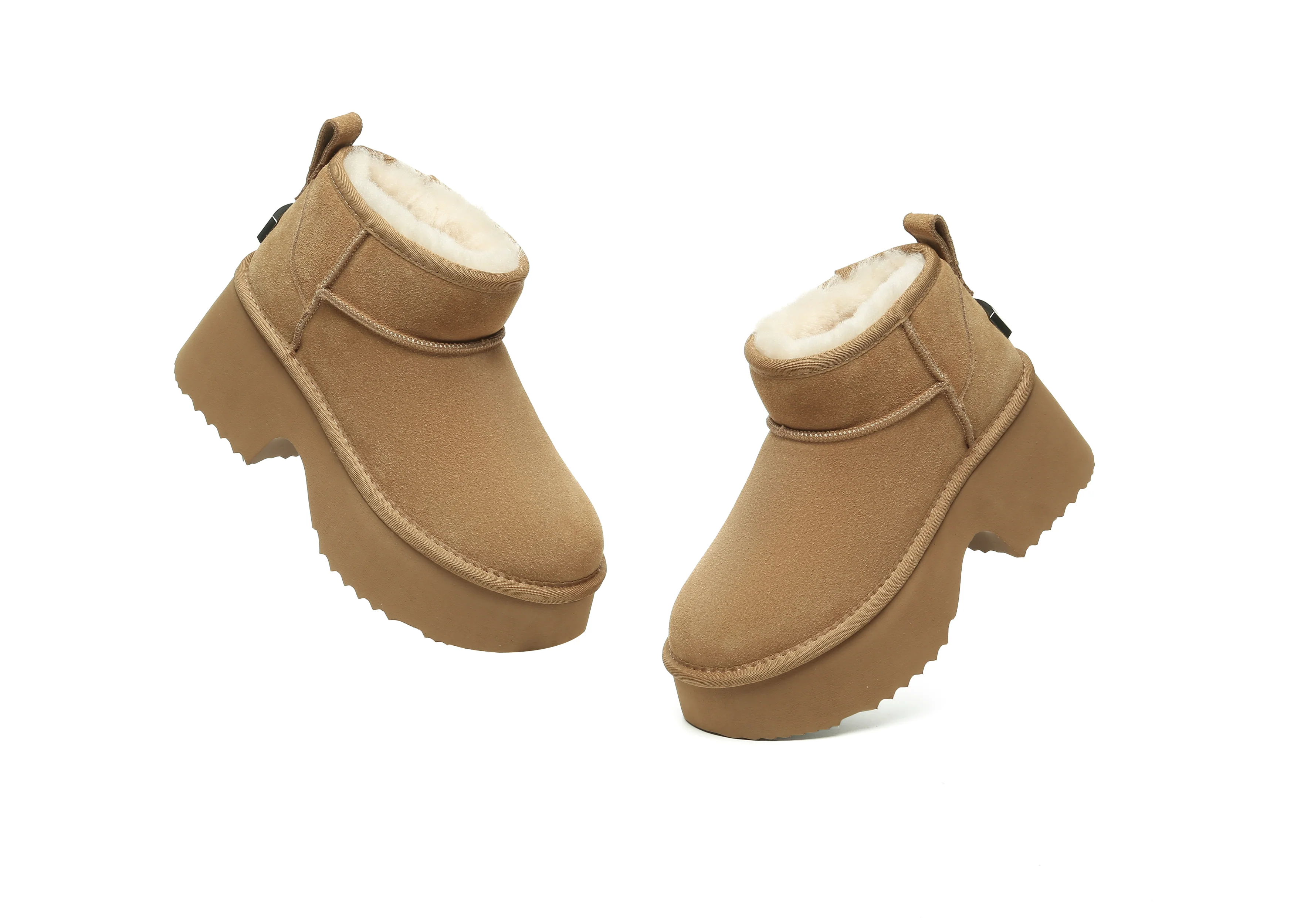 UGG EVERAU? UGG Boots Sheepskin Wool Ankle Chunky Platform Ariel