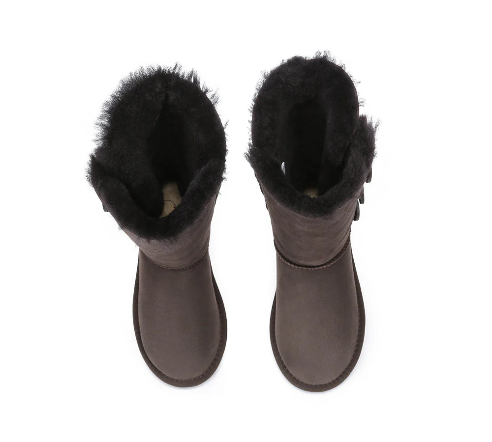 AUSTRALIAN SHEPHERD? UGG Boots Double Face Sheepskin Wool Tall Triple Button