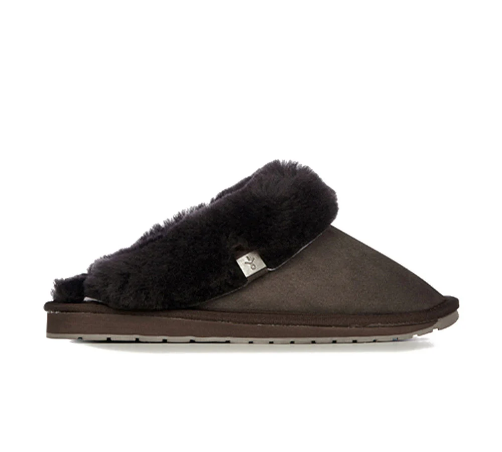 EMU? UGG Slippers Australian Made Sheepskin Wool Scuff Platinum Eden