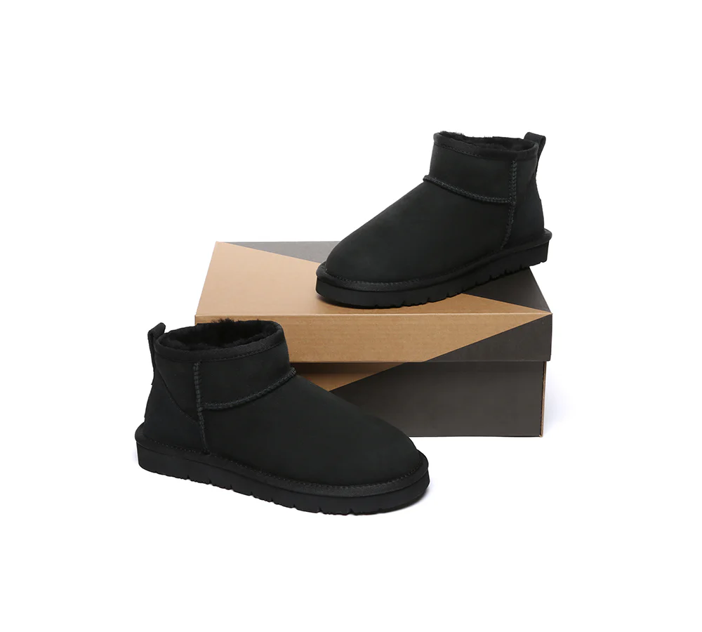 AUSTRALIAN SHEPHERD? UGG Boots Double Faced Sheepskin Wool Ankle Mini Boots Jade