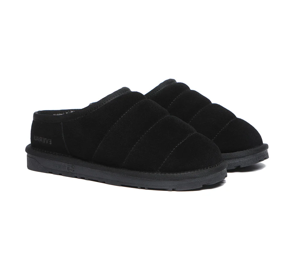 EVERAU? UGG Slippers Sheepskin Wool Ankle Ultra Puffer