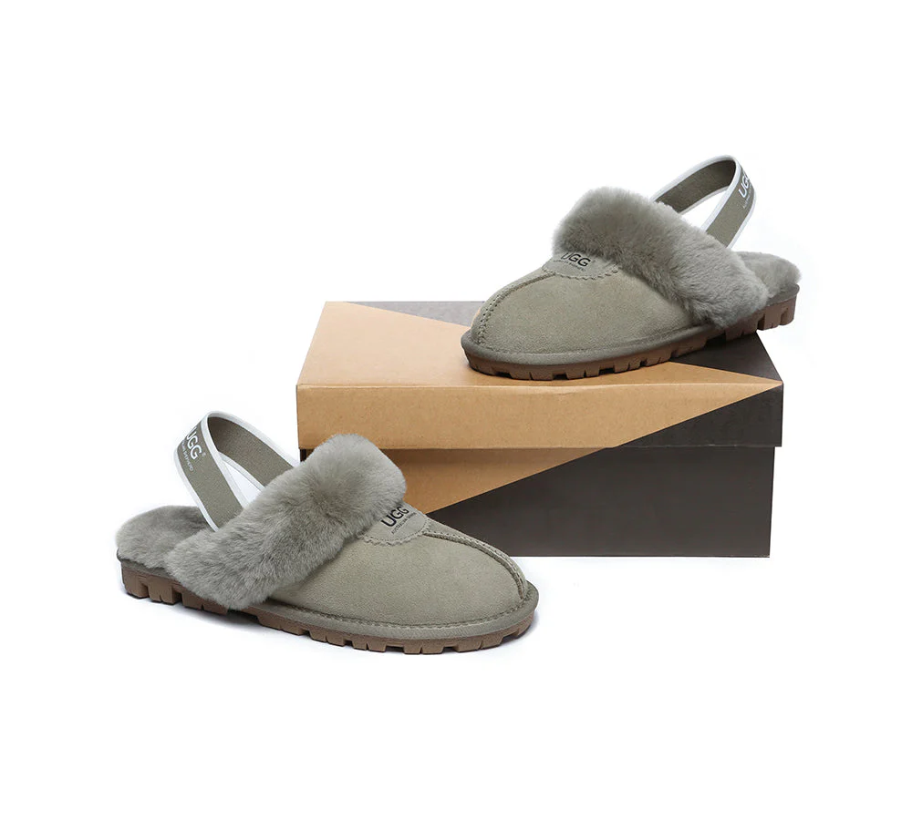 AUSTRALIAN SHEPHERD? UGG Slippers Sheepskin Wool Slingback Waffle Plus