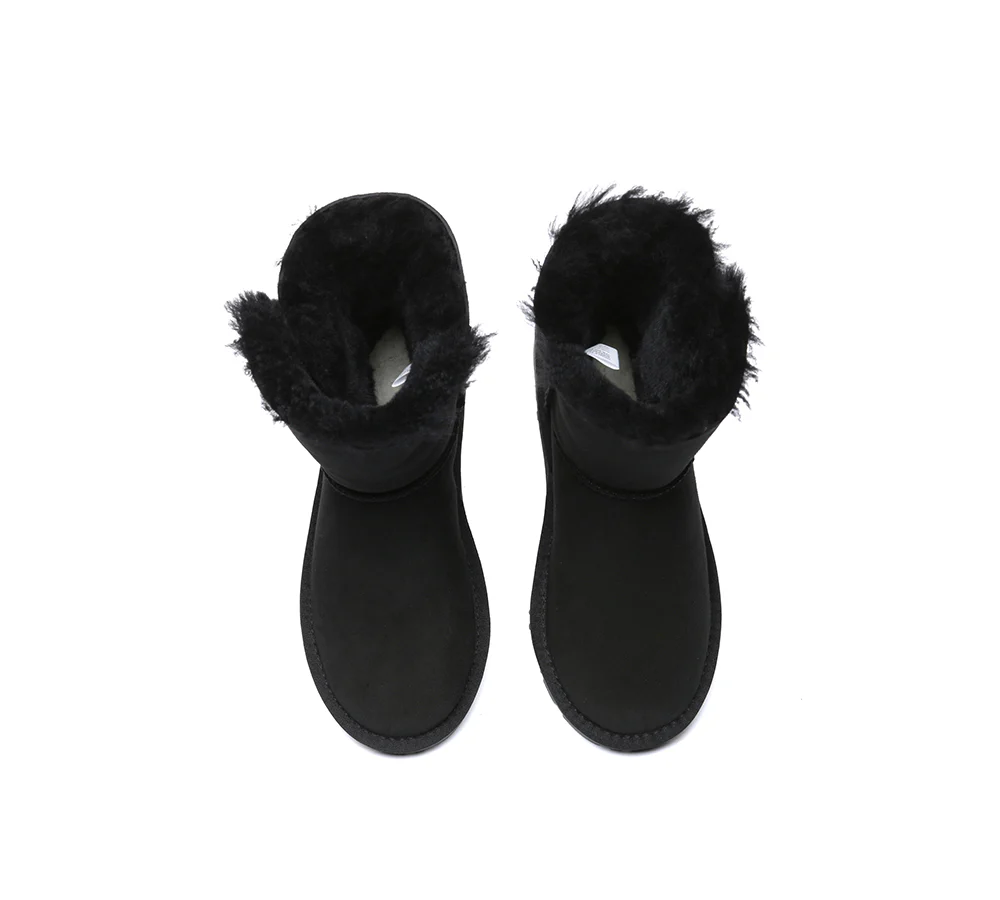 UGG EVERAU? UGG Boots Double Faced Sheepskin Wool Short Button