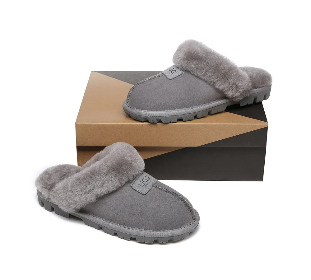 AUSTRALIAN SHEPHERD? UGG Slippers Double Faced Sheepskin Wool Suzie Scuff