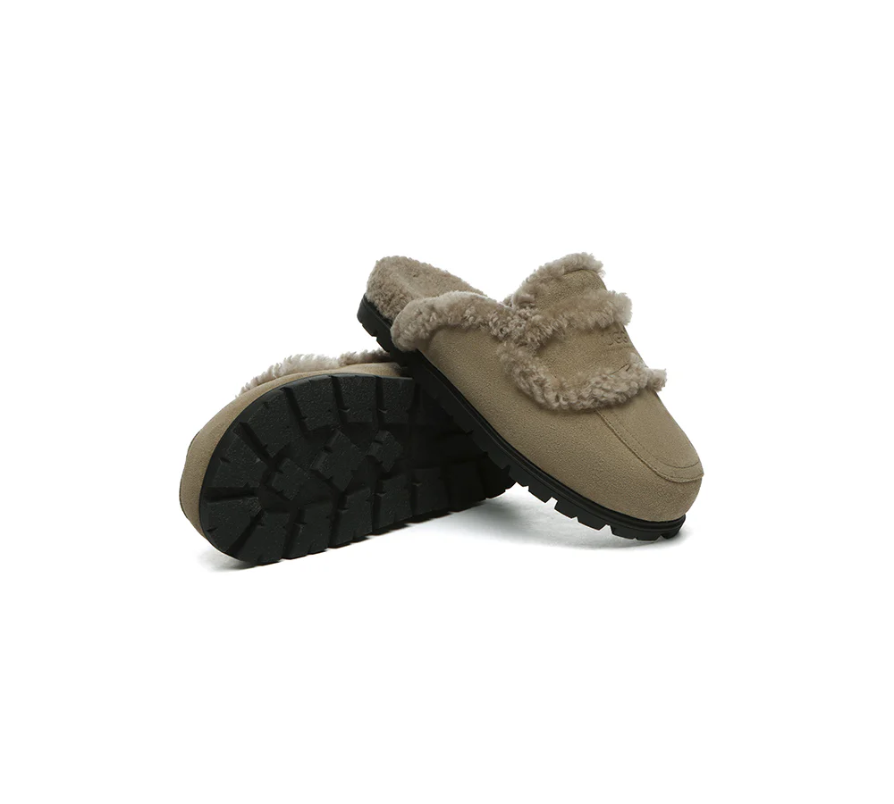 AUSTRALIAN SHEPHERD? UGG Slippers Women Sheepskin Wool Shearling Lined Remi