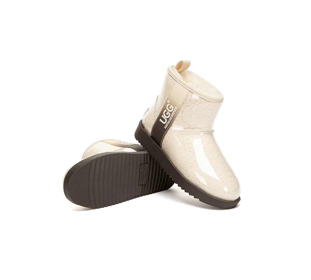 AUSTRALIAN SHEPHERD? UGG Boots Women Clear Waterproof Shearling Coated Neo