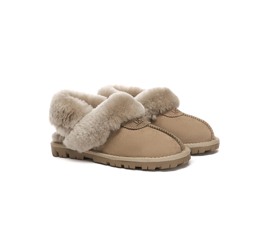 AUSTRALIAN SHEPHERD? UGG Women Slippers Removable Wool Fluffy Strap Slingback Waffle