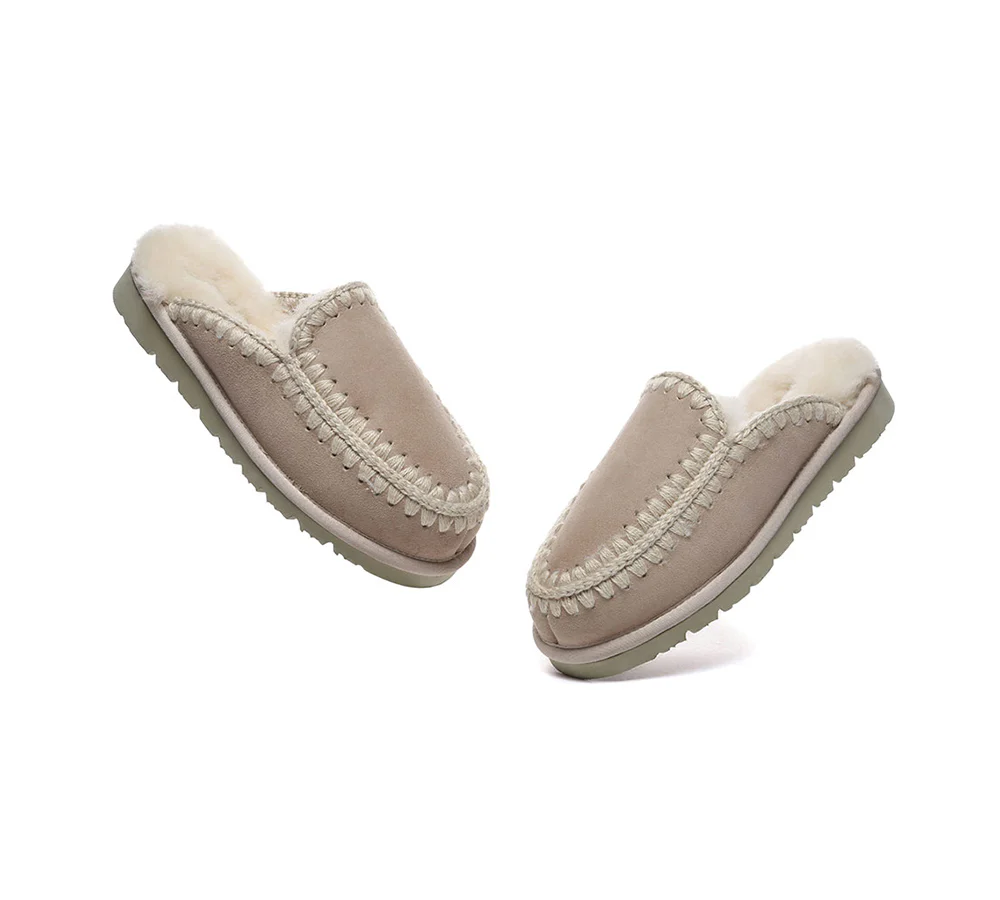 AUSTRALIAN SHEPHERD? UGG Slippers Women Sheepskin Wool Knitted Sophia