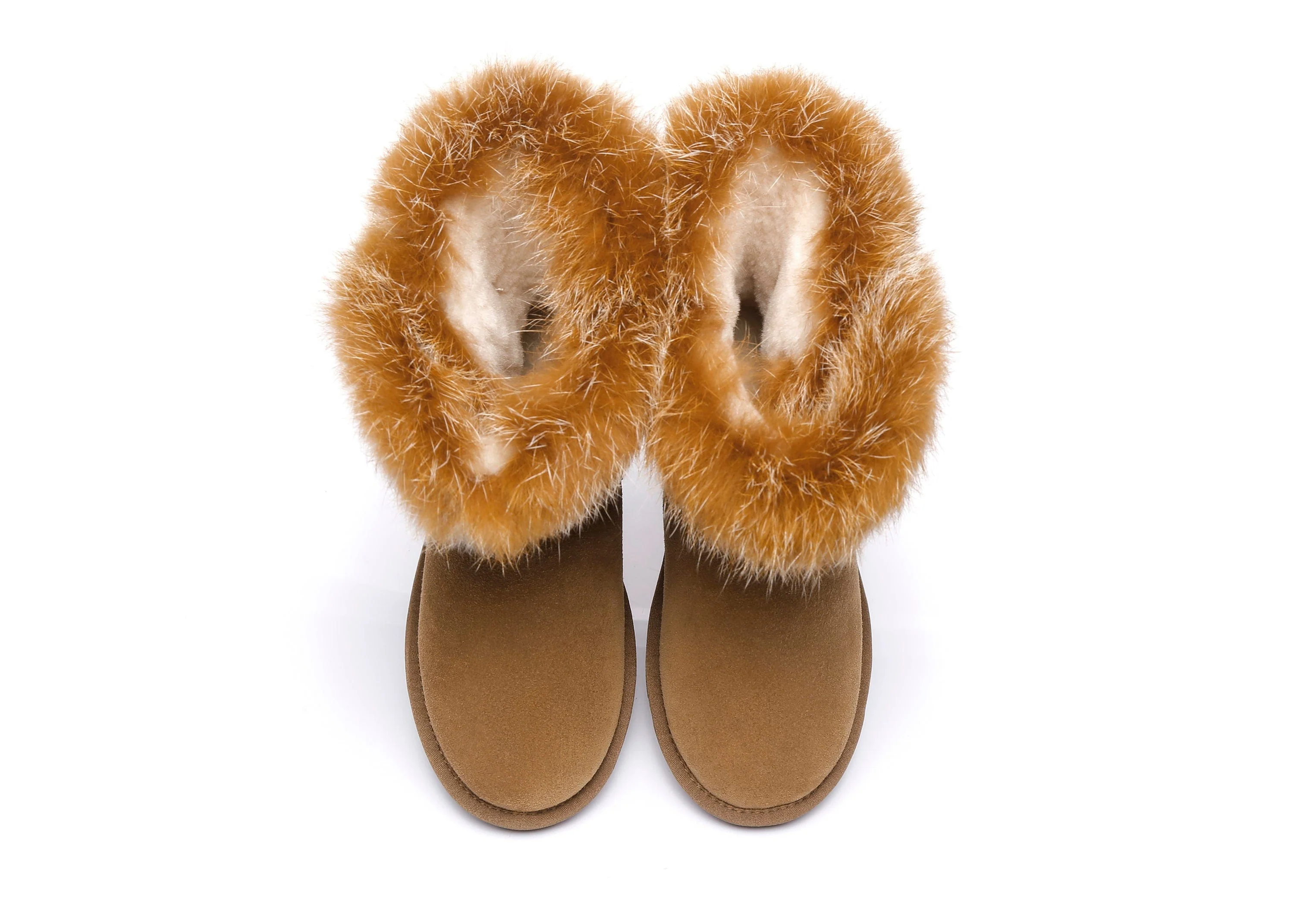 AUSTRALIAN SHEPHERD? UGG Boots Women Sheepskin Wool Collar Short Button Donna